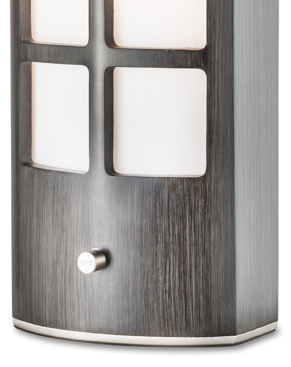 Ventana Accent Table Lamp in Charcoal Grey Wood with Dimmer Switch