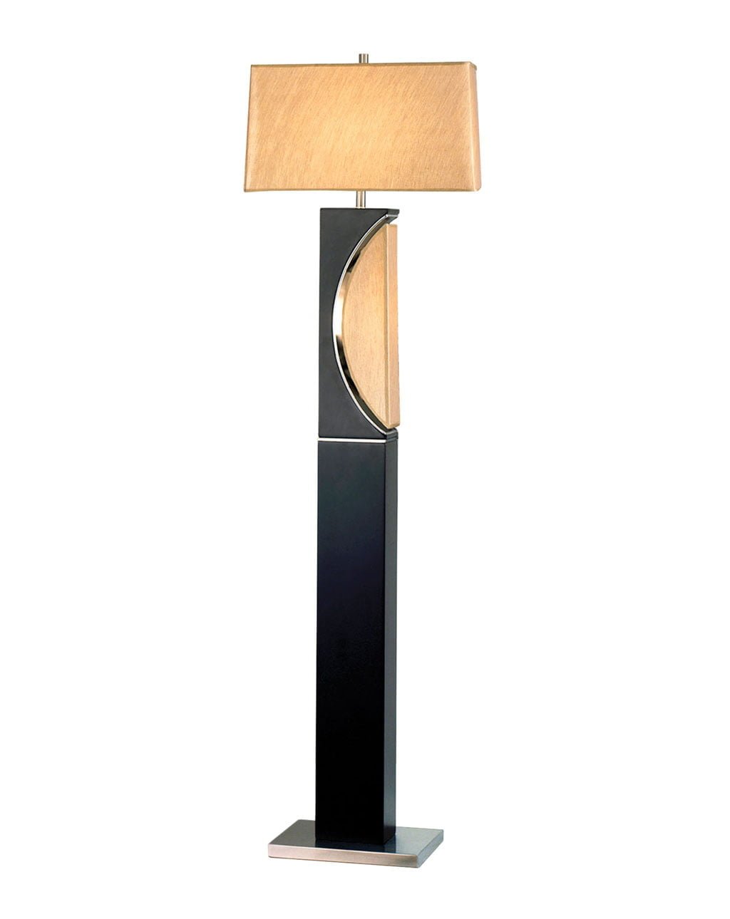 Half Moon Floor Lamp in Dark Brown with Warm Ambient Glow