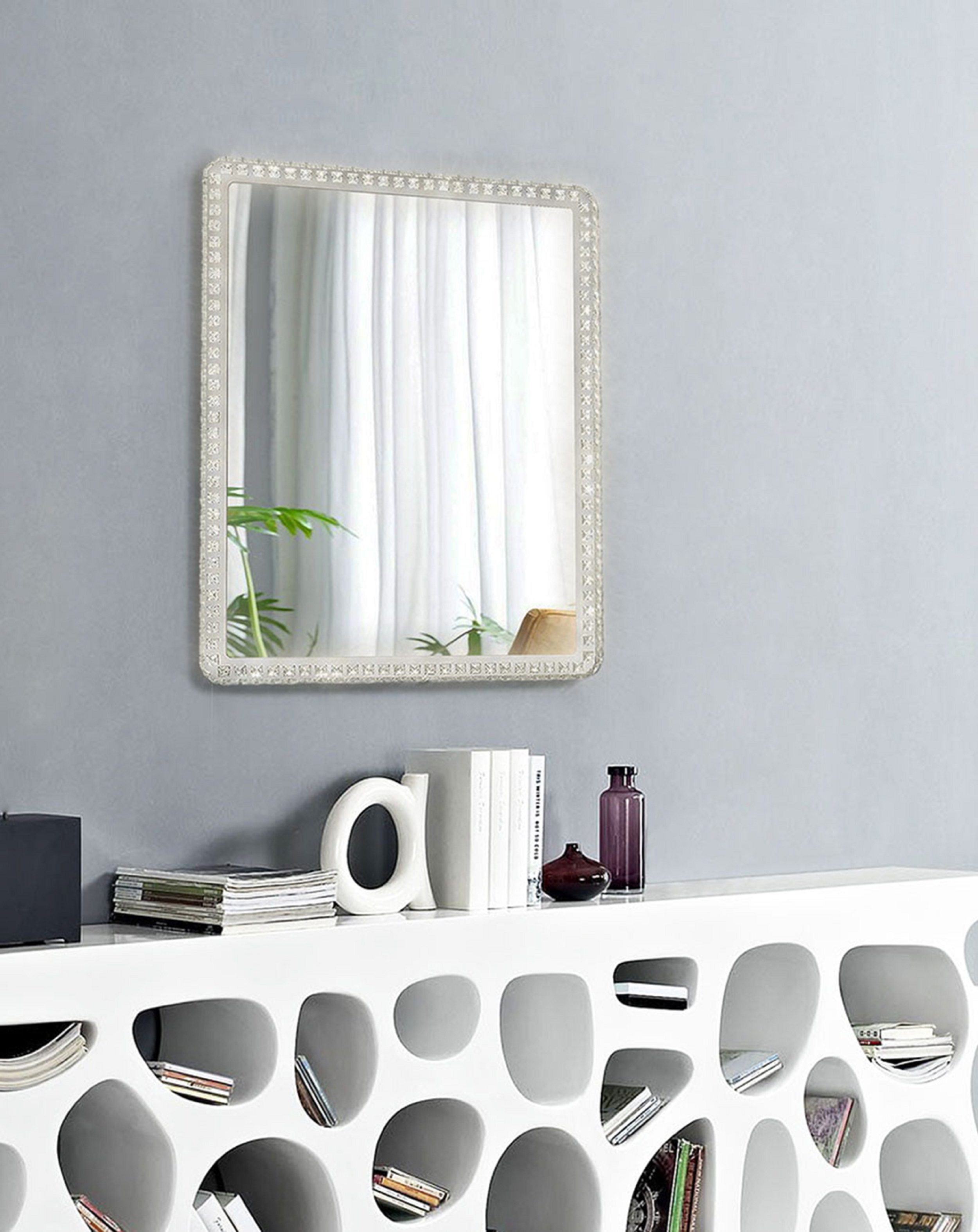 Marilyn Rectangular LED Wall Mirror in Chrome with Soft Glow