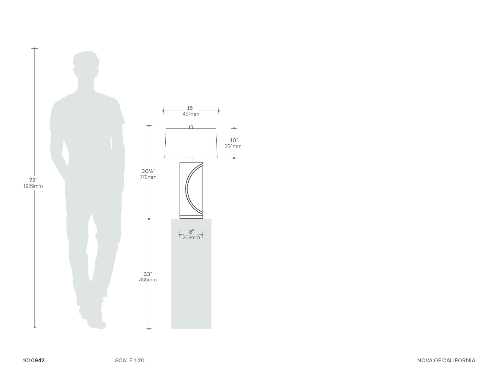 Half Moon Bedside Table Lamp in Charcoal with Warm Glow