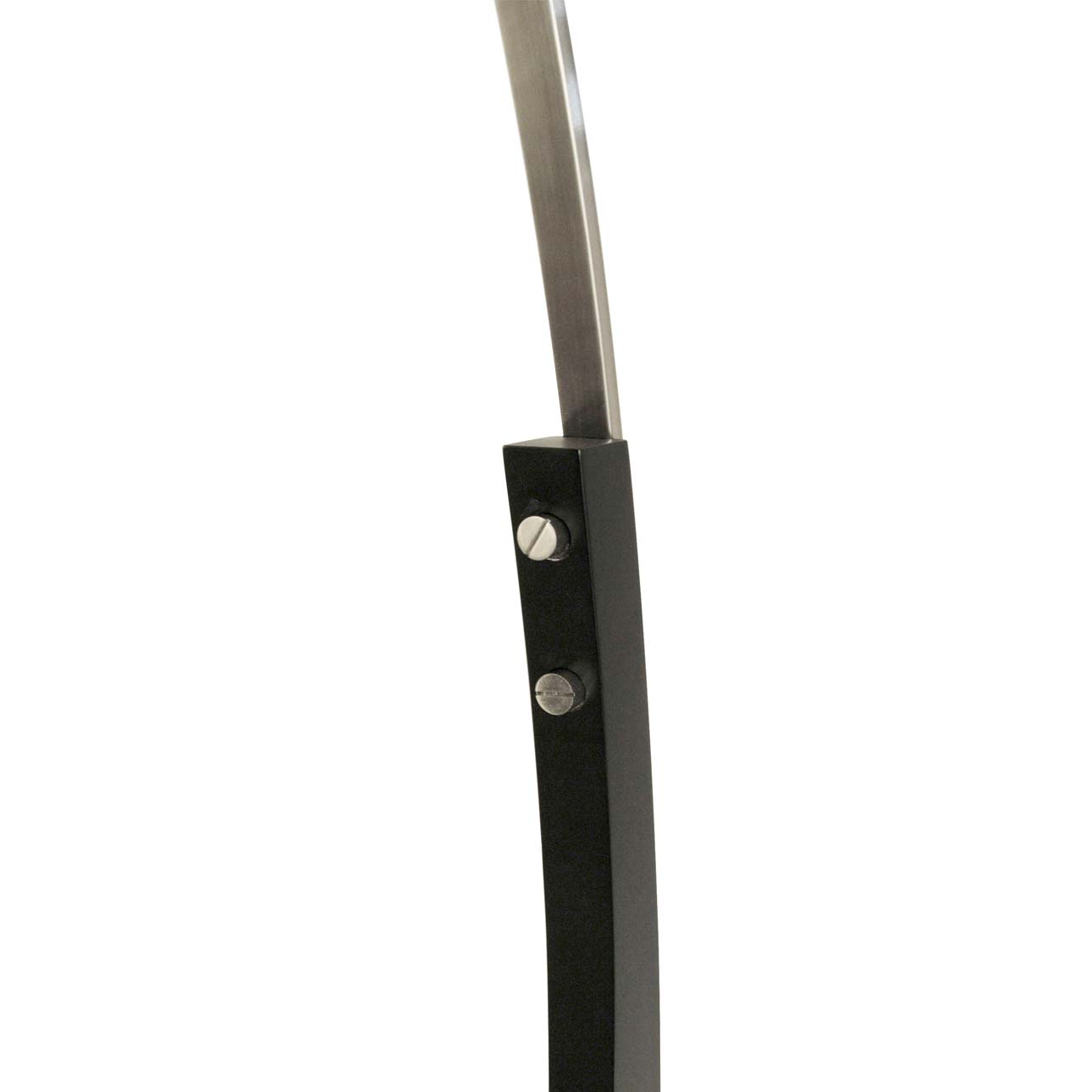 Plimpton Arc Floor Lamp in Brushed Nickel and Espresso