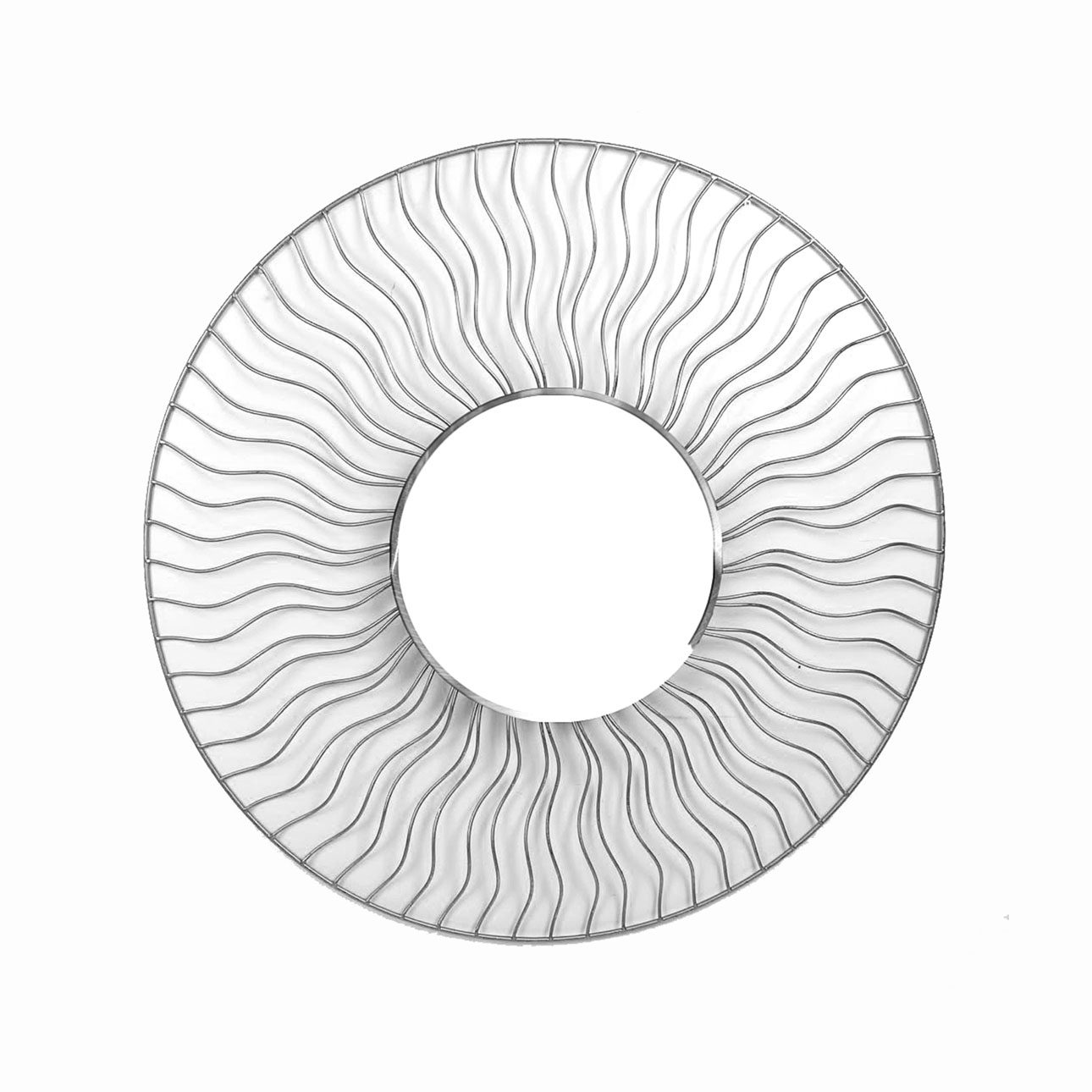 Sunburst Thirty Six Inch Round Wall Mirror in Nickel