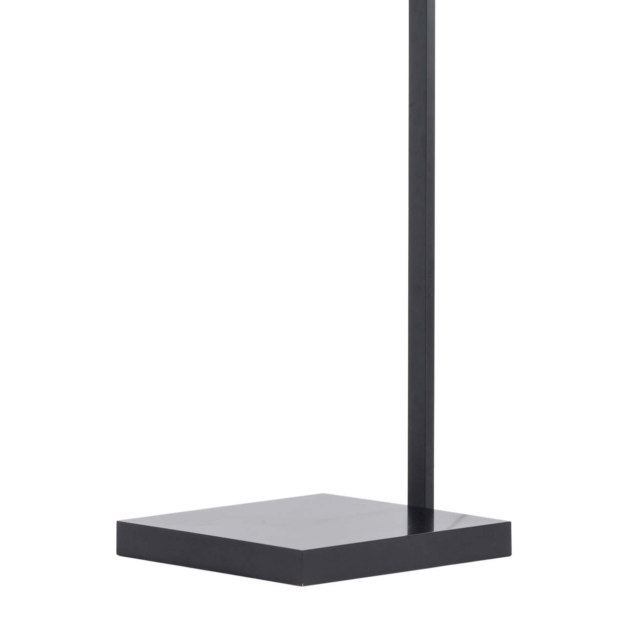 Stretch Chairside Arc Floor Lamp - 75", Matte Black, Step Switch, Rectangular composite base, White Linen Drum Shade