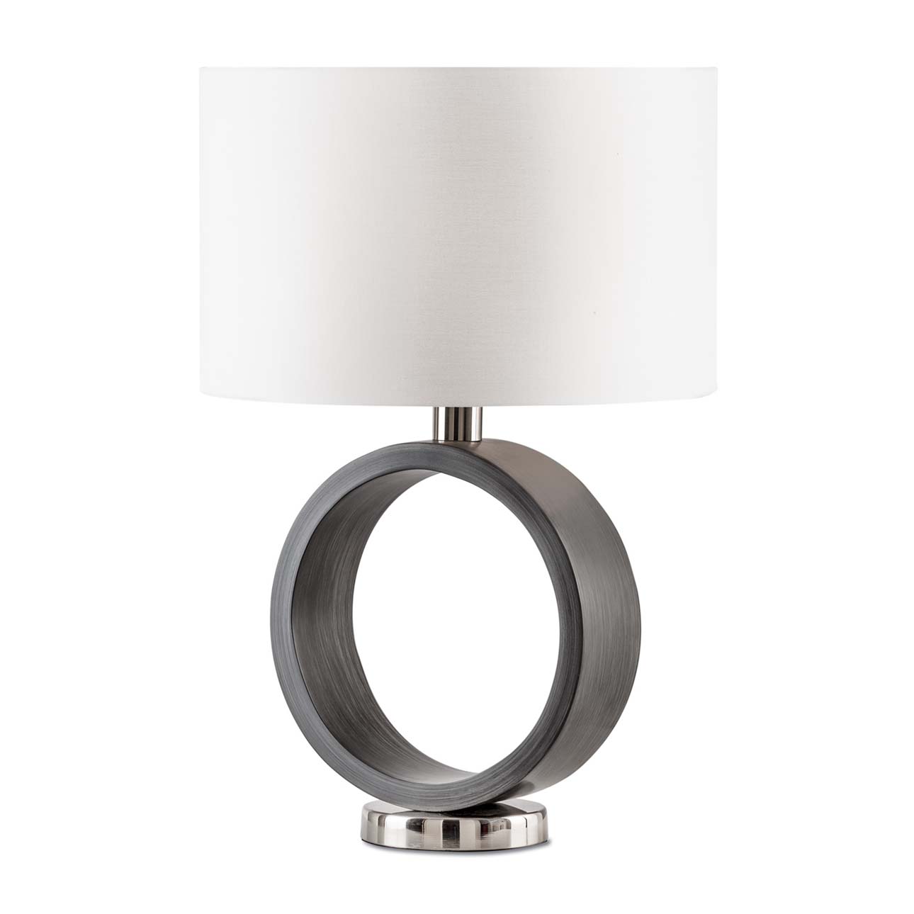 Tracey Ring Desk Lamp in Charcoal Gray and Nickel