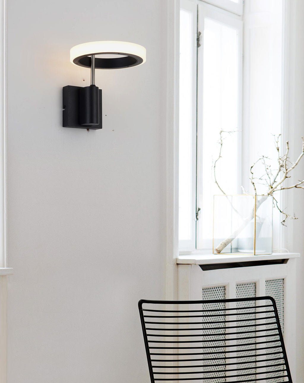 Aerial Hardwired LED Wall Sconce in Antique Nickel