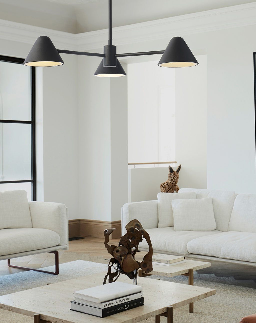 Cove 3-Light Chandelier Matte Black Lifestyle