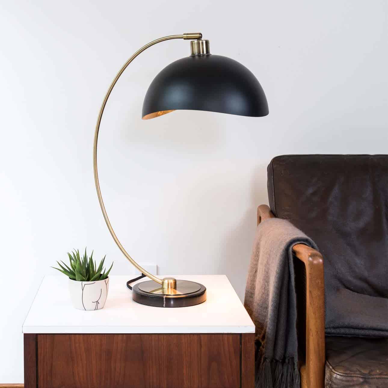 Luna Bella Table Lamp - Brass/Matte Black/Gold Leaf