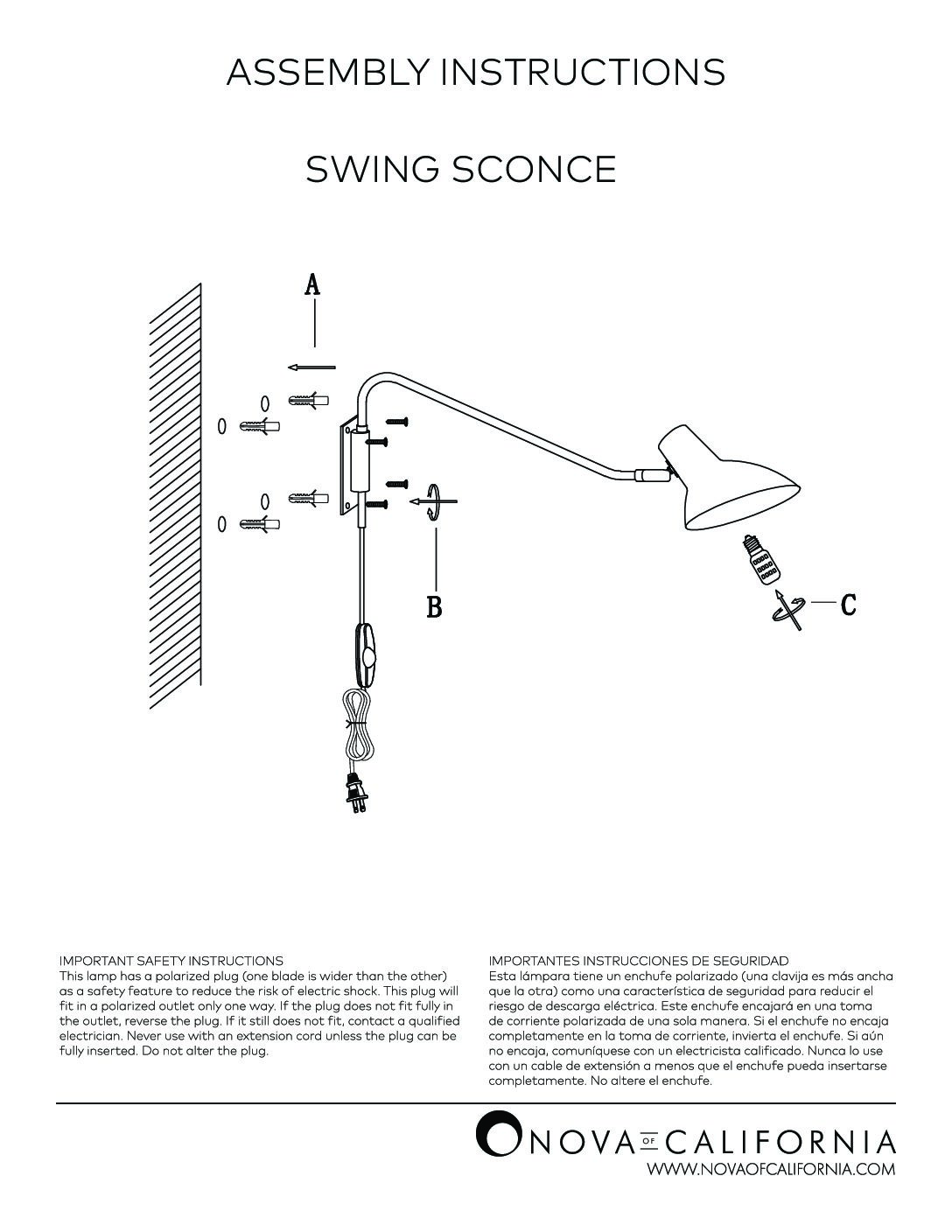 Swing Wall Light - Brushed Brass