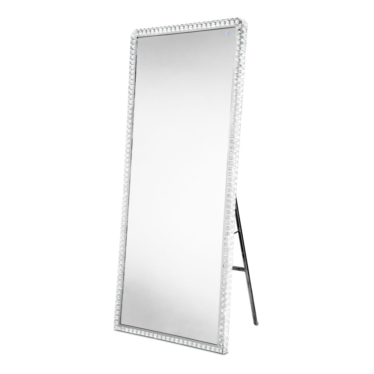 Marilyn Illuminated Leaner Floor Mirror in Chrome
