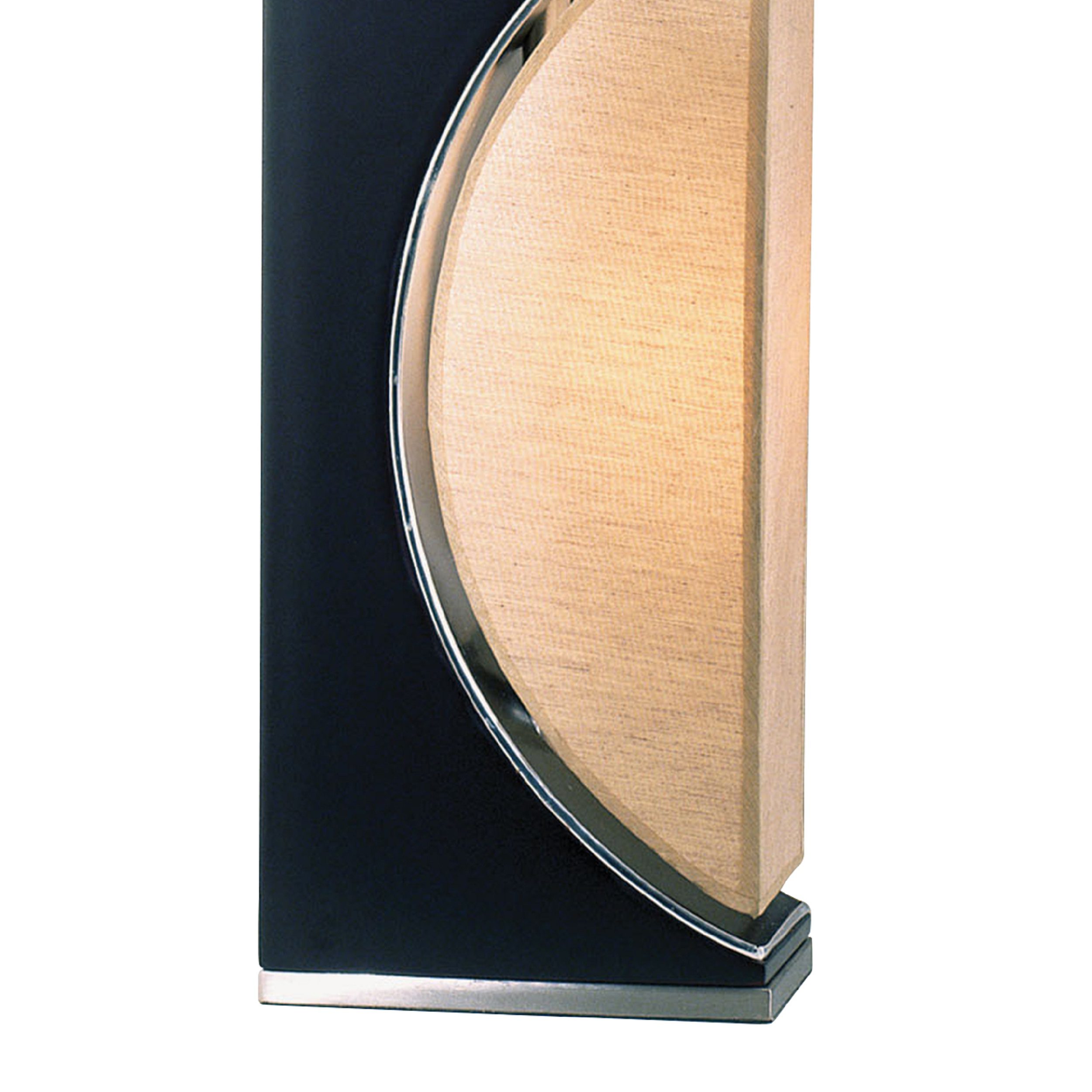 Half Moon Table Lamp in Dark Brown with Warm Glow