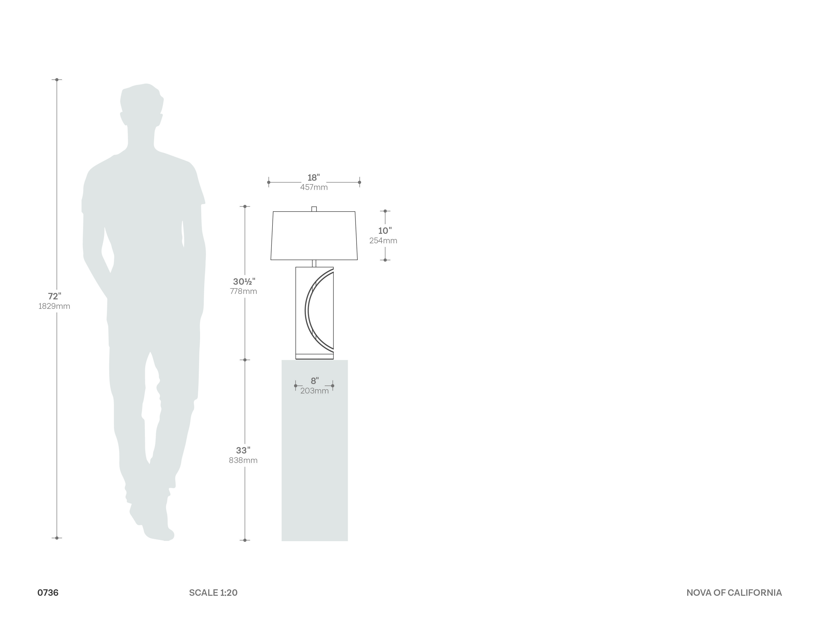 Half Moon Table Lamp in Dark Brown with Warm Glow