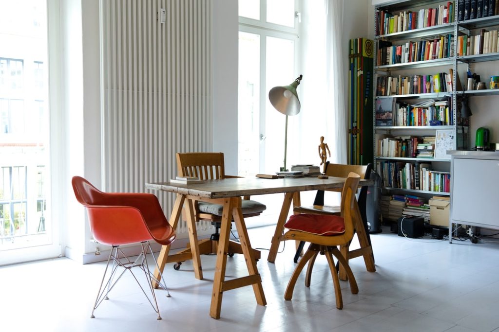 mid-century-modern-dining-room-library