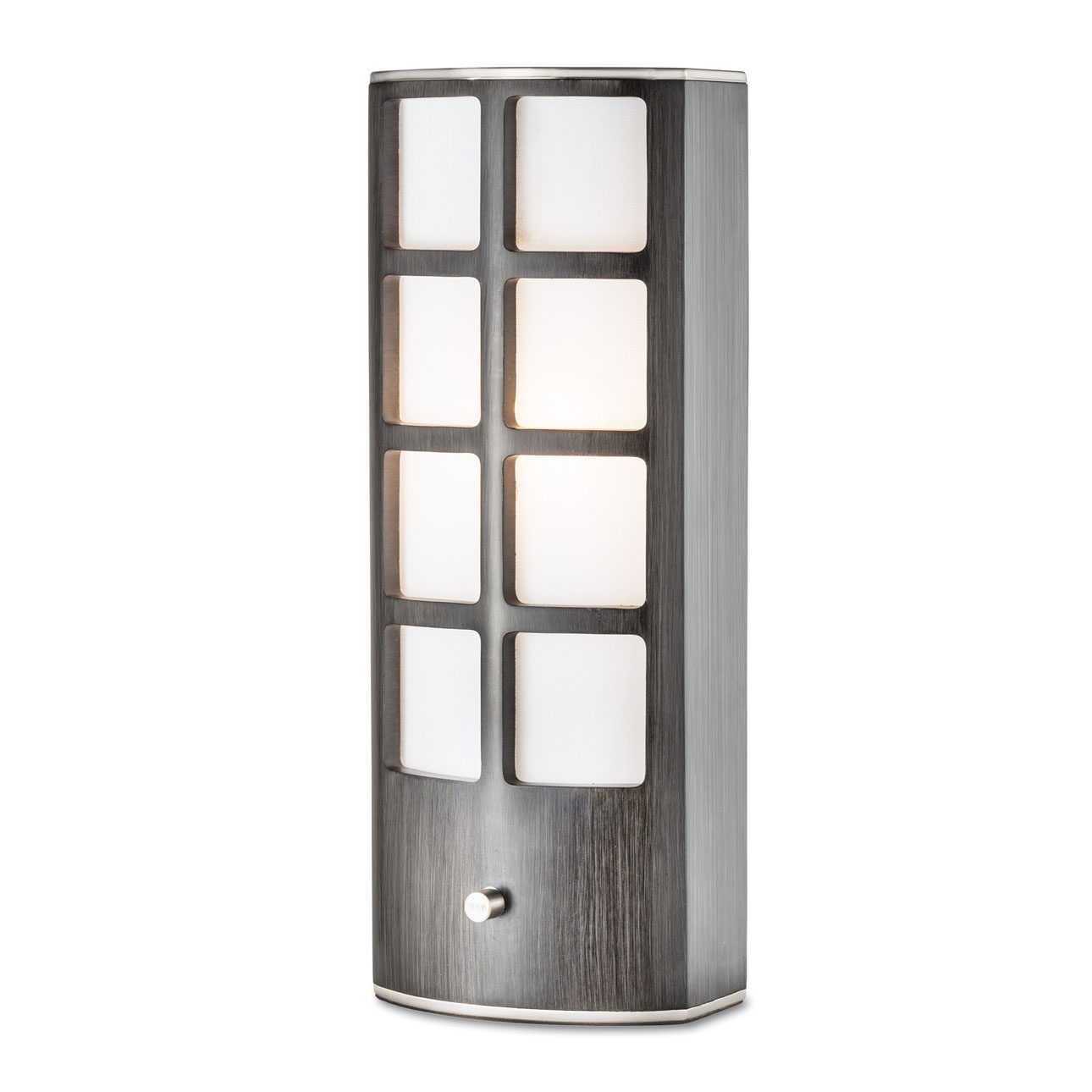 Ventana Accent Table Lamp in Charcoal Grey Wood with Dimmer Switch
