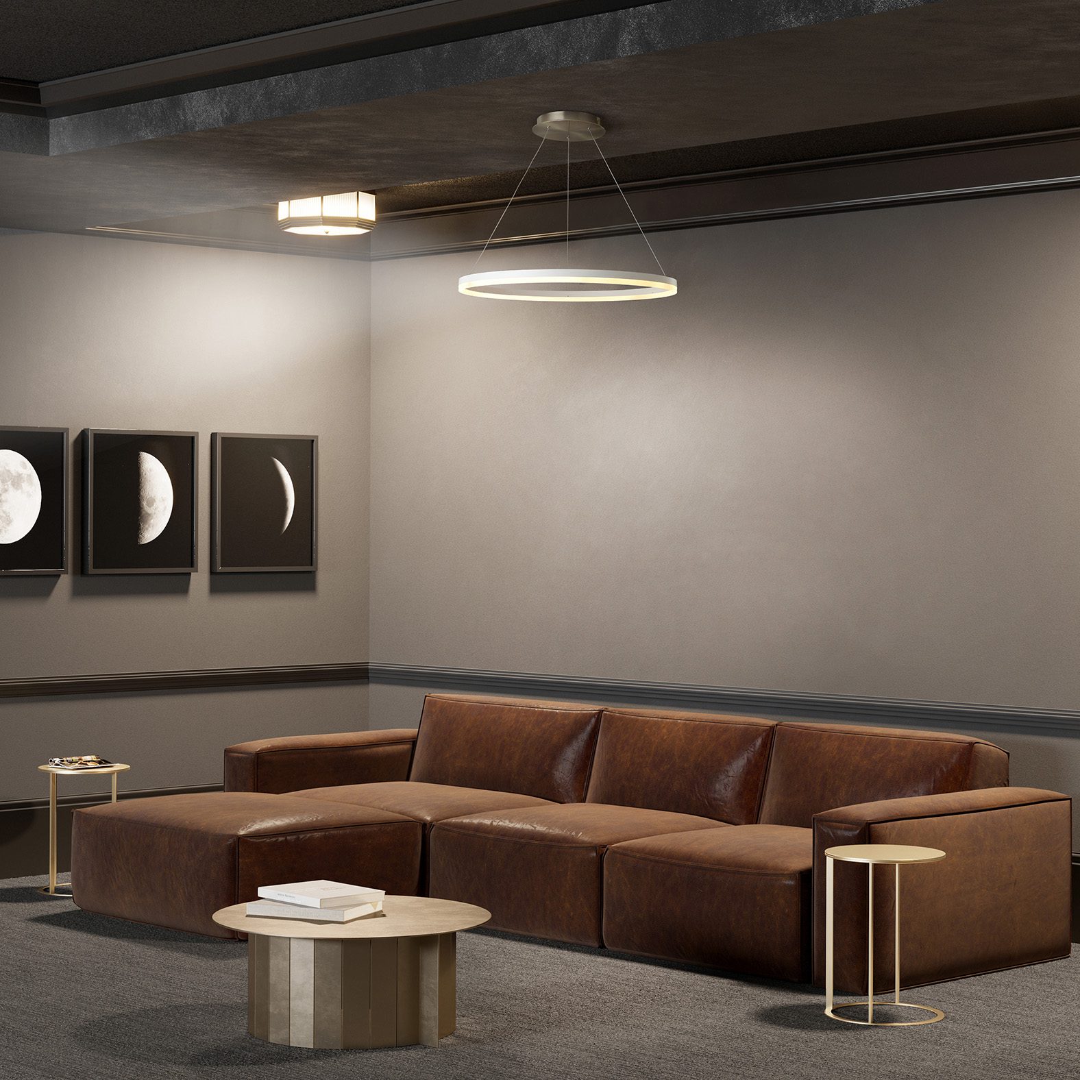 Mid Century Modern-Halo-Decorative-Pendant