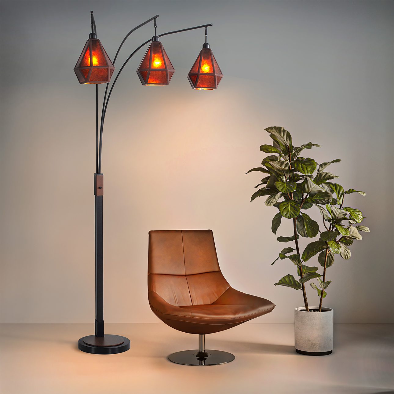 Sophisticated Artifact 3 Light Arc Lamp