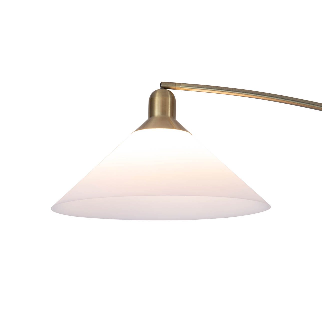 Melmar Arc Floor Lamp in Brass with Warm Glow