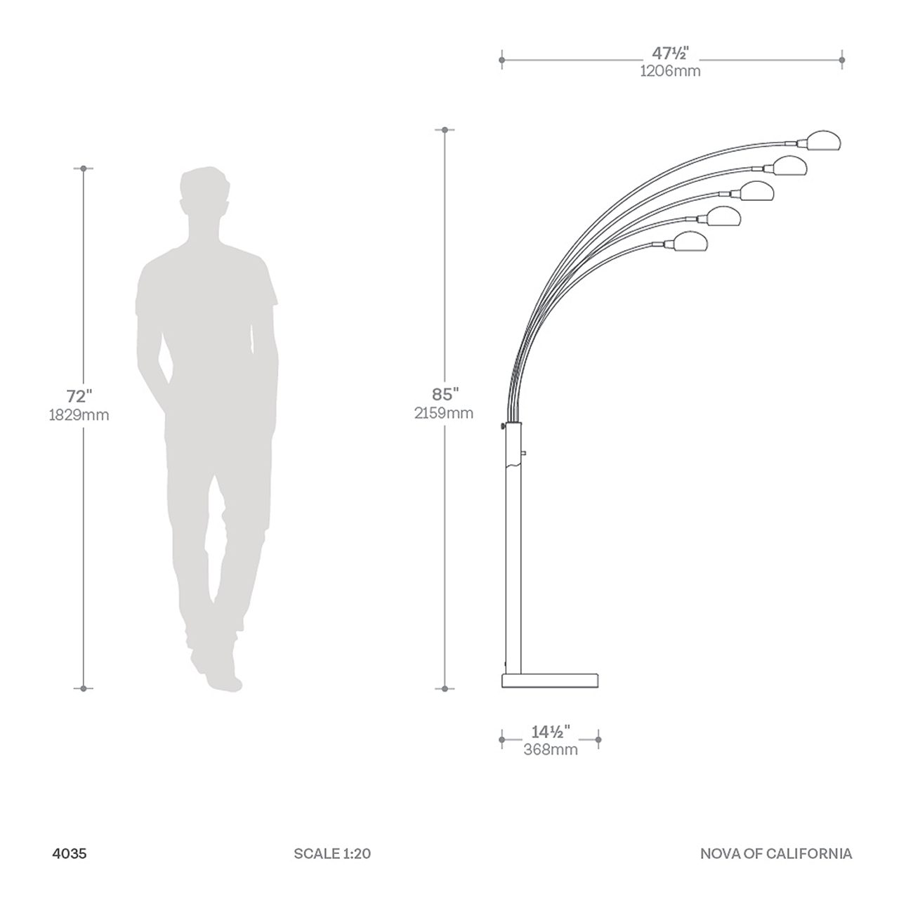 Original 1961 Arc Mushroom Lamp - Mushroom 5 Light Arc Floor Lamp