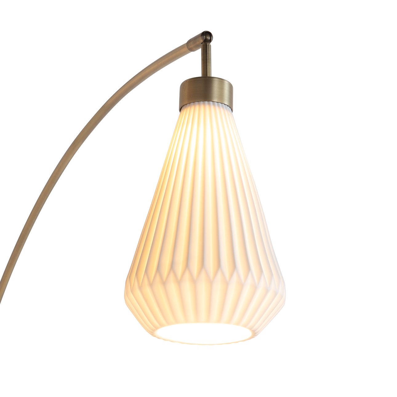 Concord Three Light Arc Floor Lamp with Warm Ambient Glow