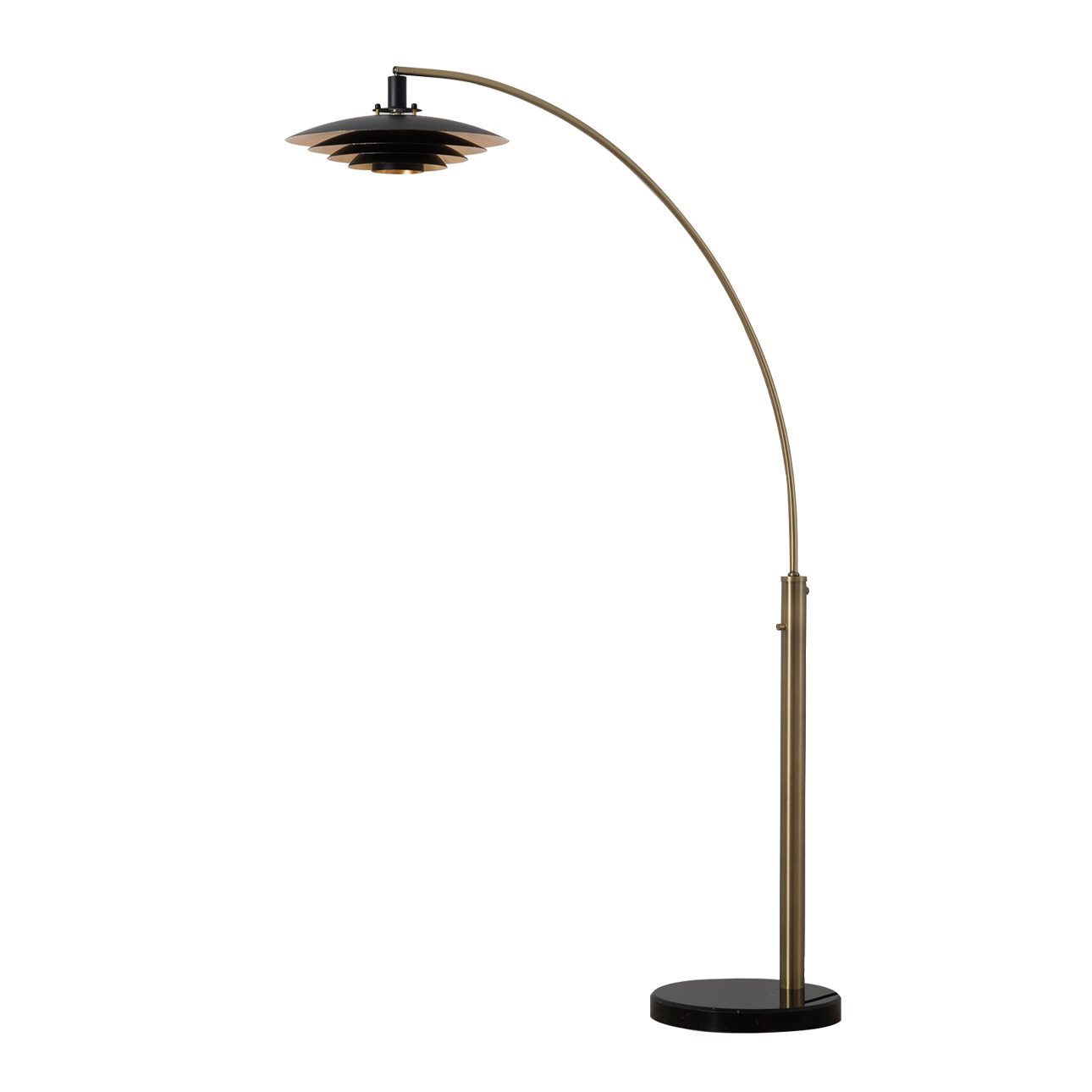 Rancho Mirage One Light Arc Floor Lamp in Brass Black Gold