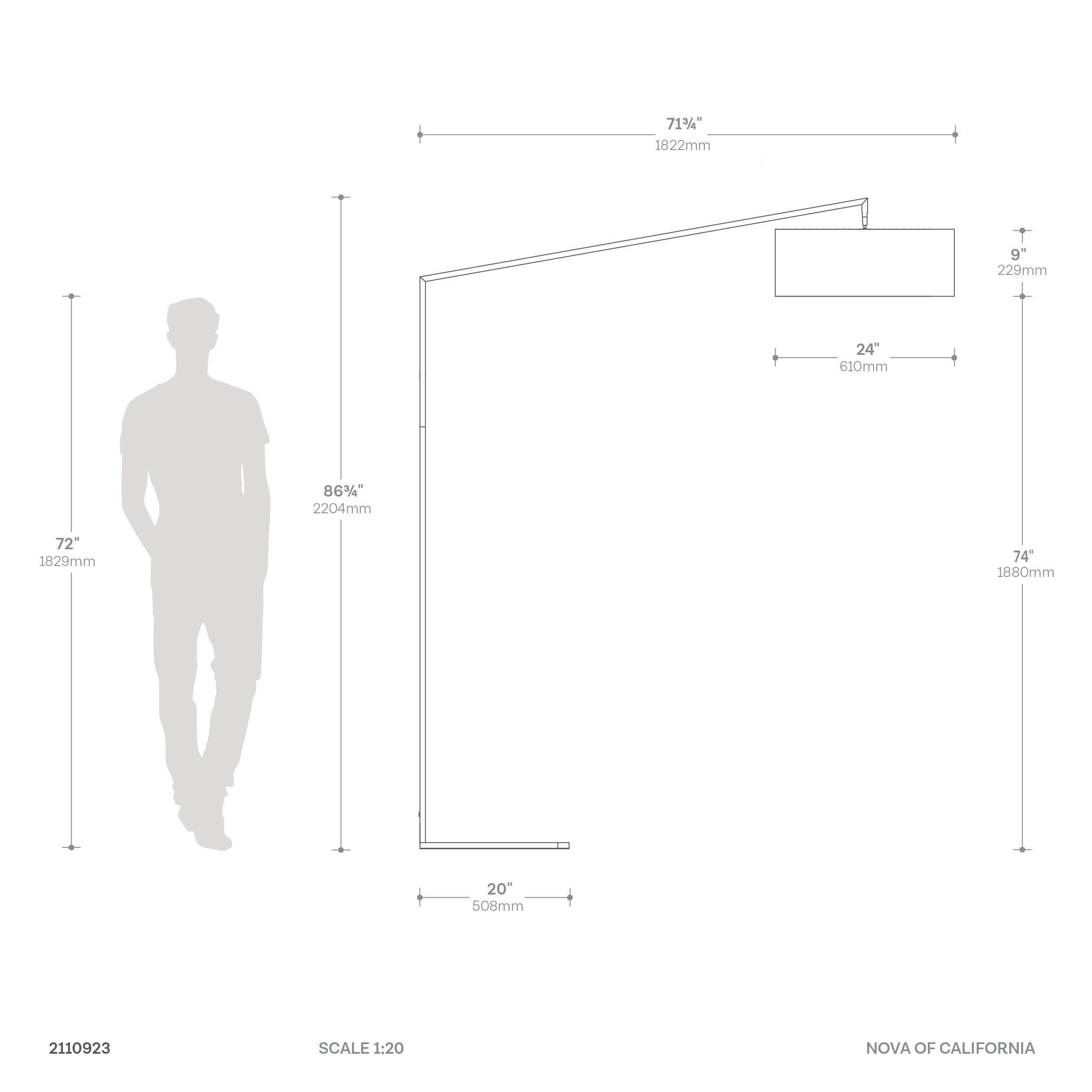 Stretch Arc Floor Lamp - Matte Black 87" Height