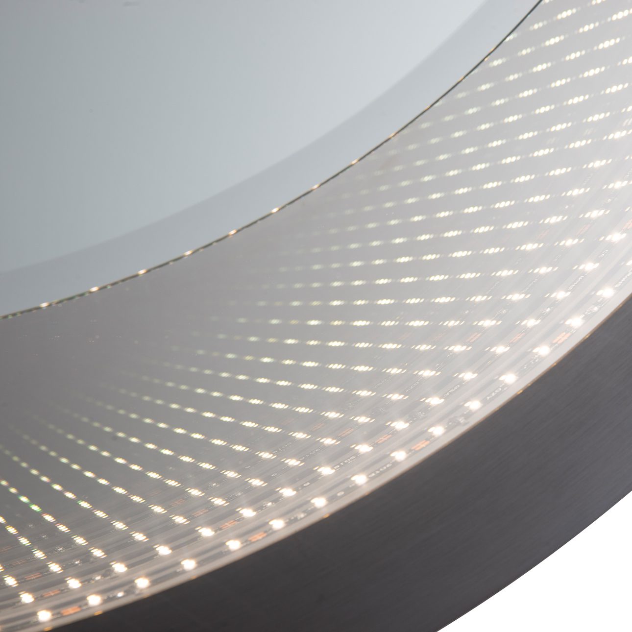 Starfall Vanishing Infinity LED Round Wall Mirror - Gunmetal