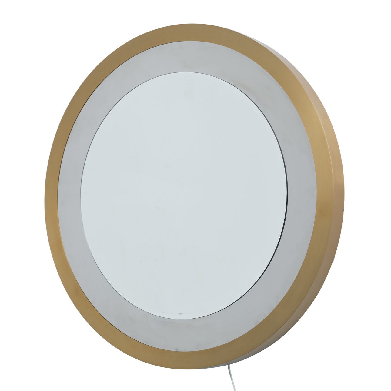 Starfall Vanishing Infinity LED Round Wall Mirror - Brass