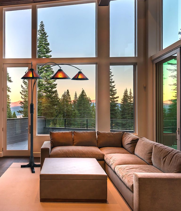 Mica 3 Light Arc Floor Lamp