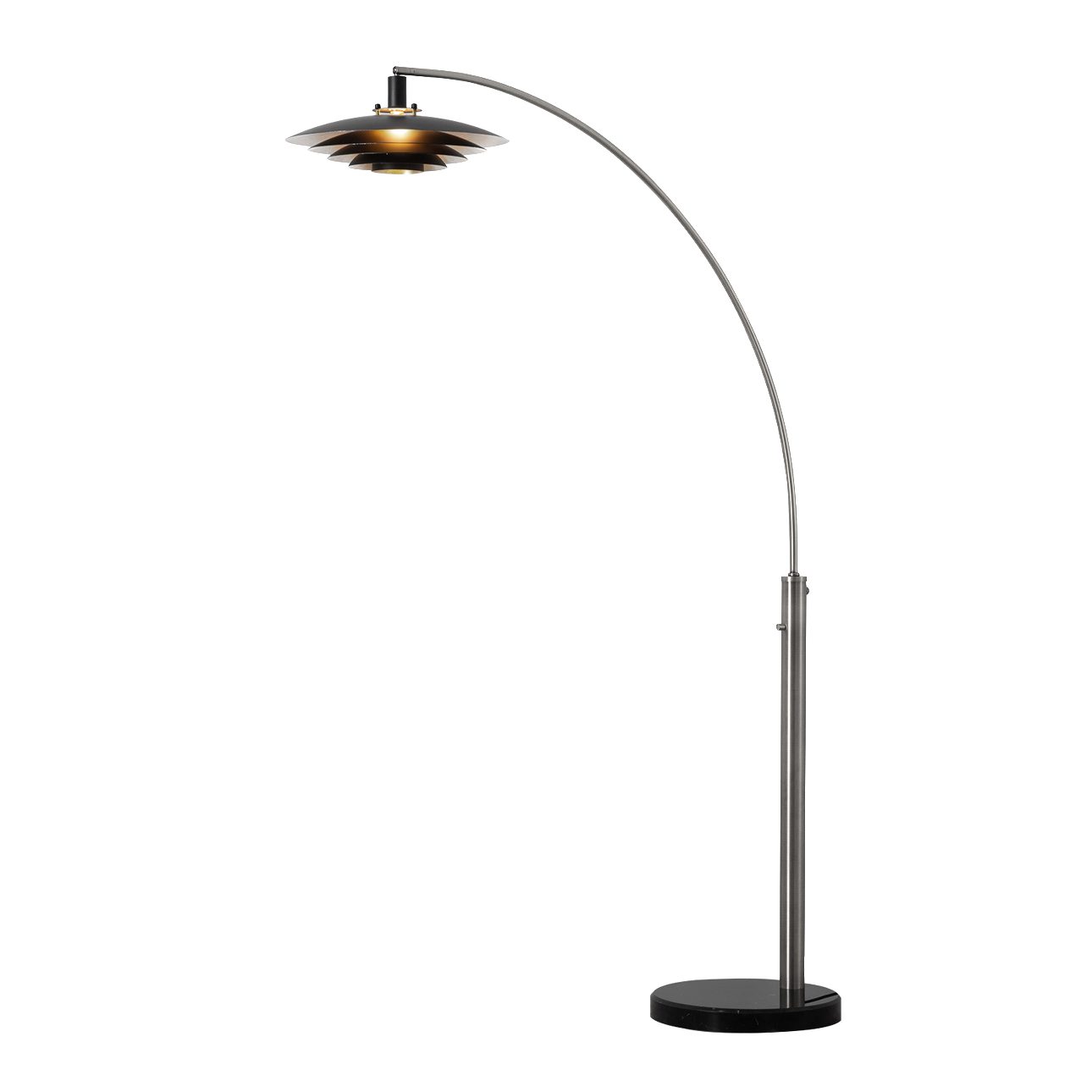 Rancho Mirage One Light Arc Floor Lamp in Nickel Black Silver