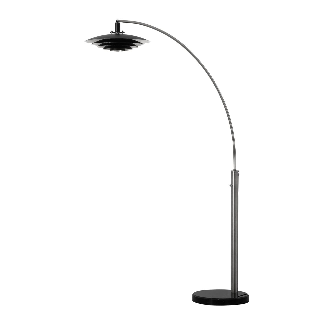 Rancho Mirage One Light Arc Floor Lamp in Nickel Black Silver