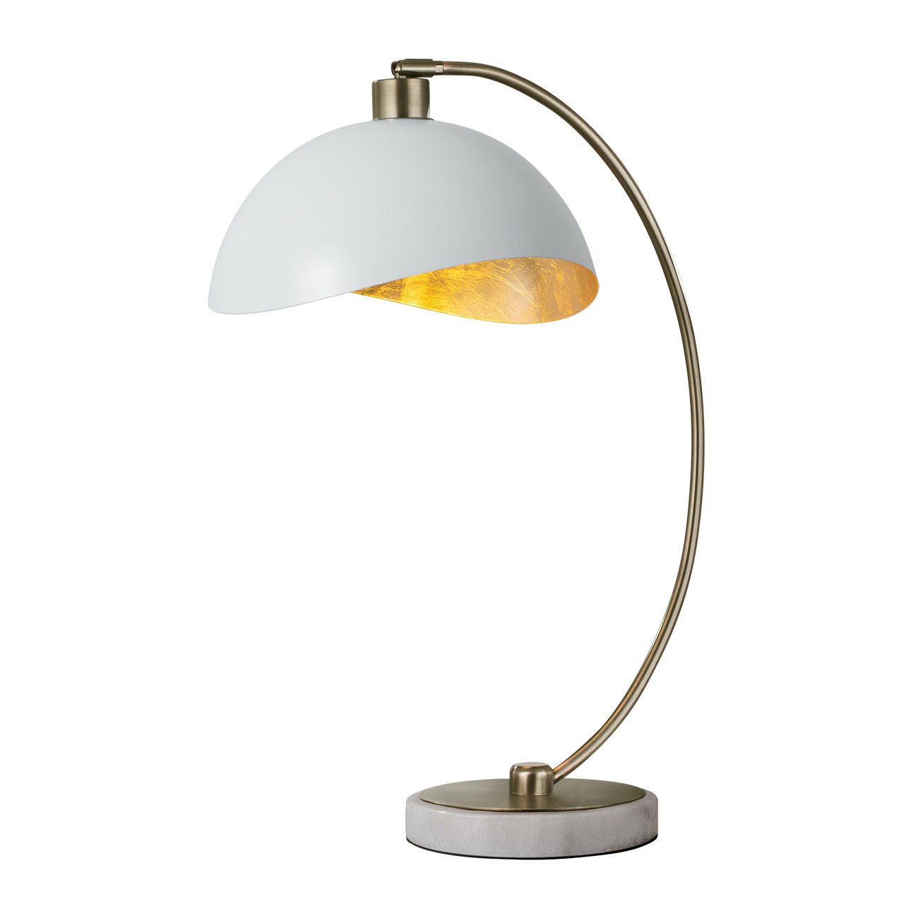 Luna Bella Table Lamp in Brass White Gold Finish