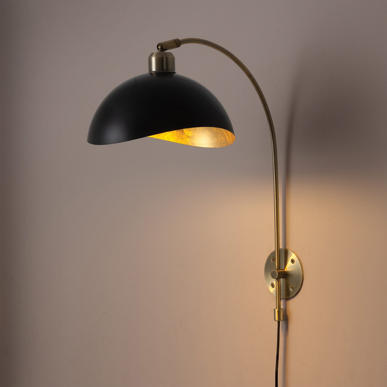 Luna Bella Wall Sconce in Weathered Brass and Matte Black