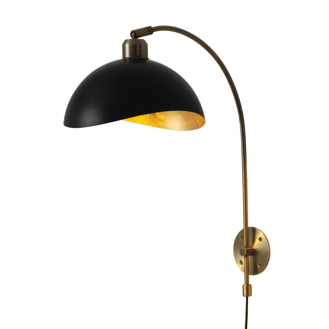 Luna Bella Wall Sconce in Weathered Brass and Matte Black