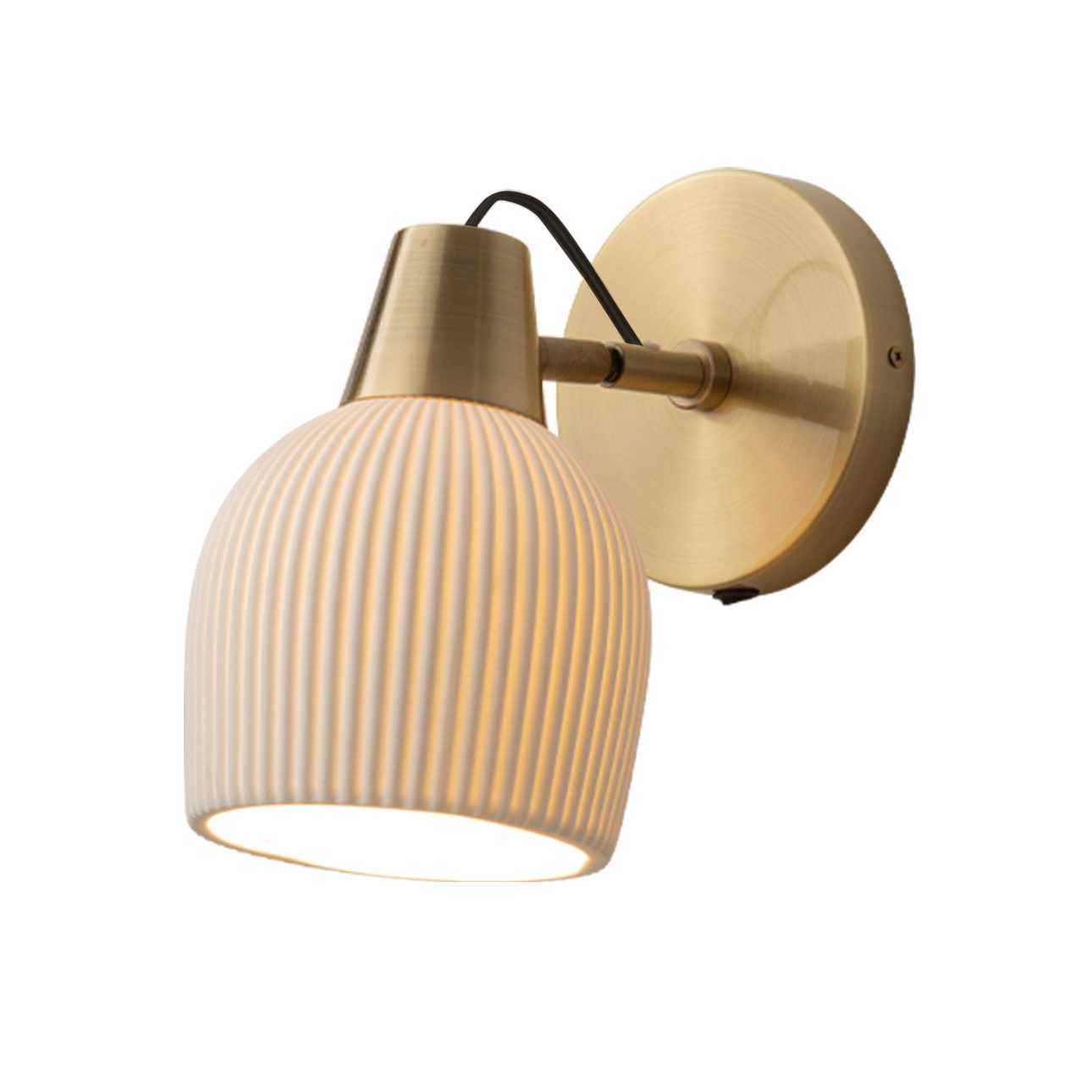 Petaluma Porcelain Wall Sconce with Brass Detail
