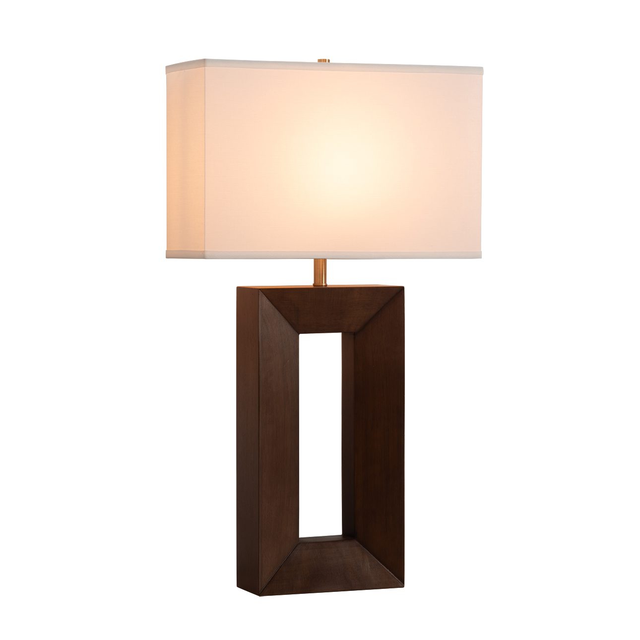 Julie Standing Table Lamp in Dark Walnut with Warm Glow