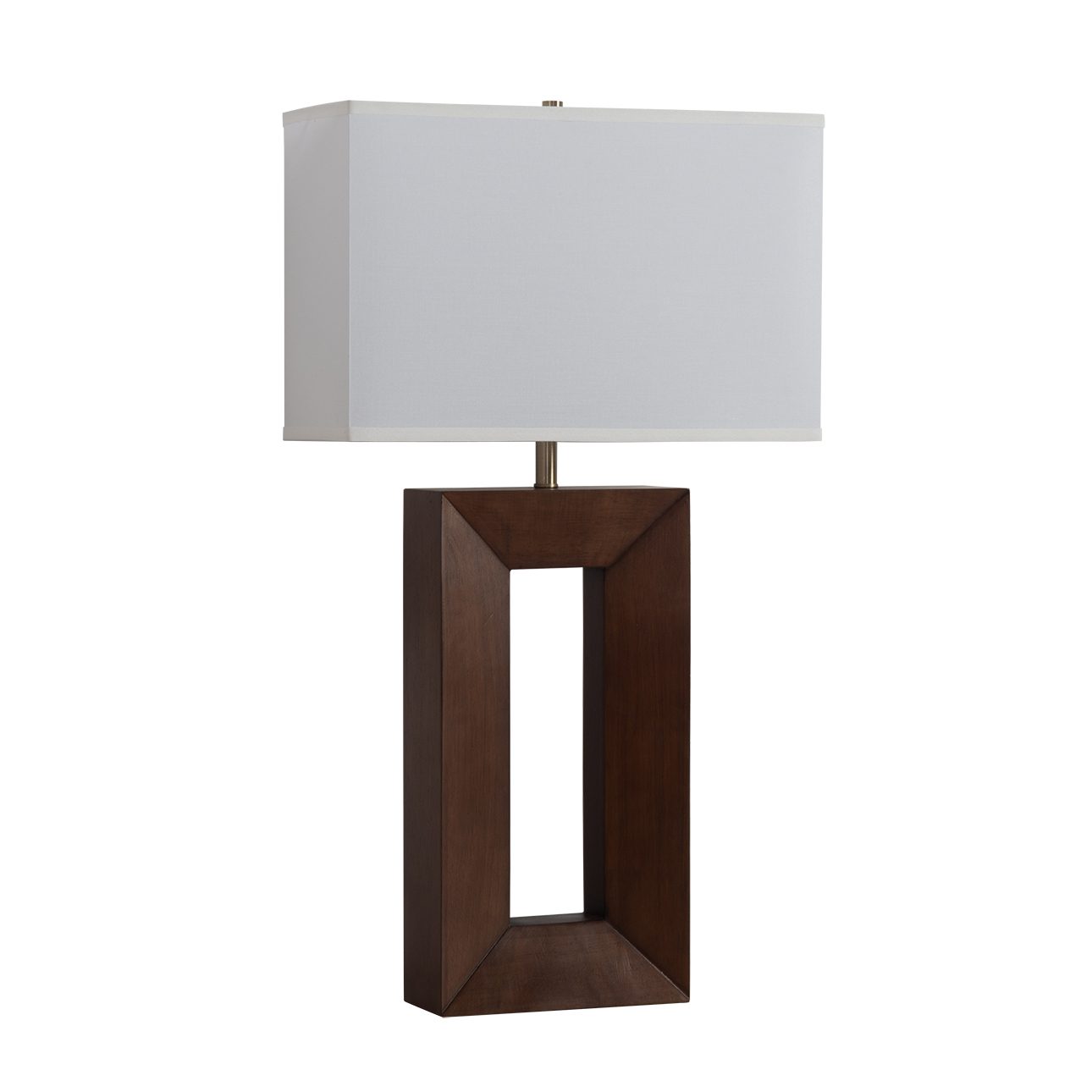 Julie Standing Table Lamp in Dark Walnut with Warm Glow