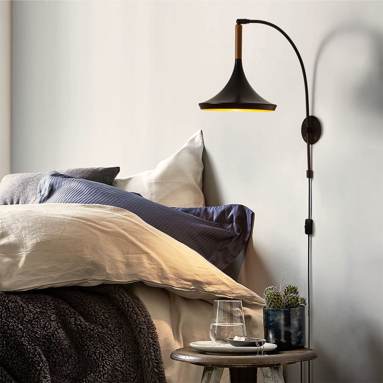 Lodi Plug In Wall Sconce with Warm Ambient Glow