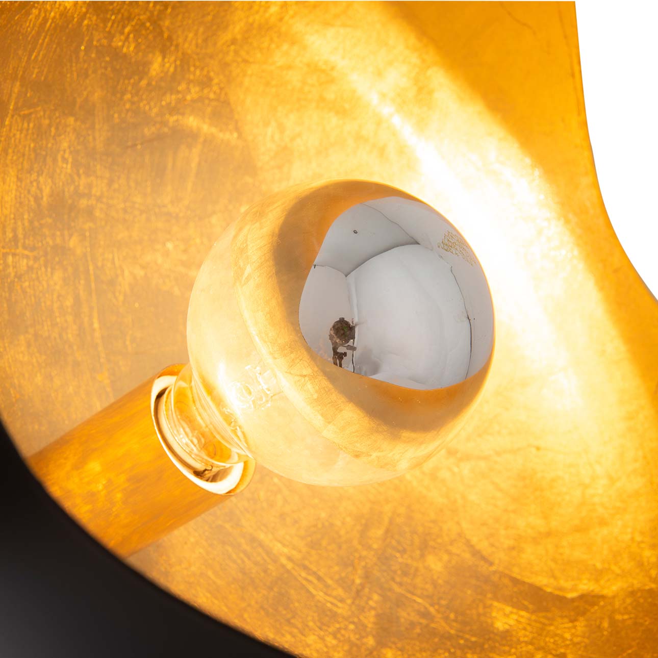 Luna Bella Accent Table Lamp in Matte Black and Gold Leaf