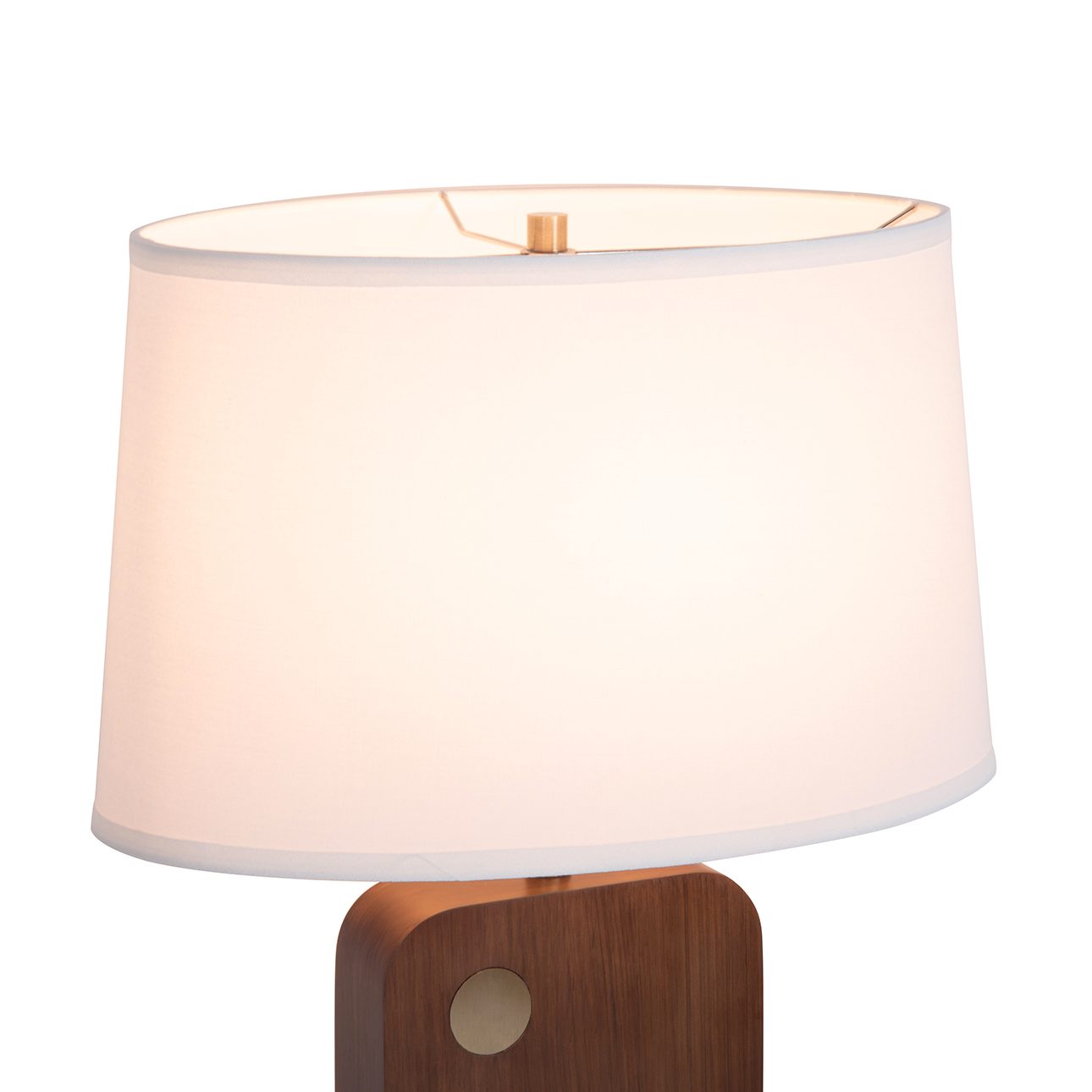 Laurel Table Lamp in Dark Walnut with Warm Glow