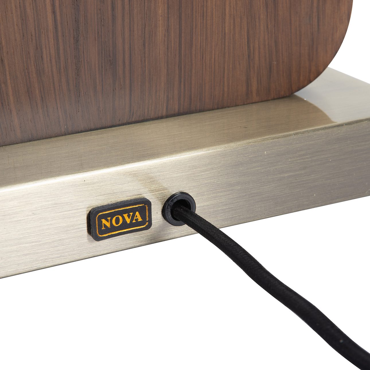 Laurel Table Lamp in Dark Walnut with Warm Glow