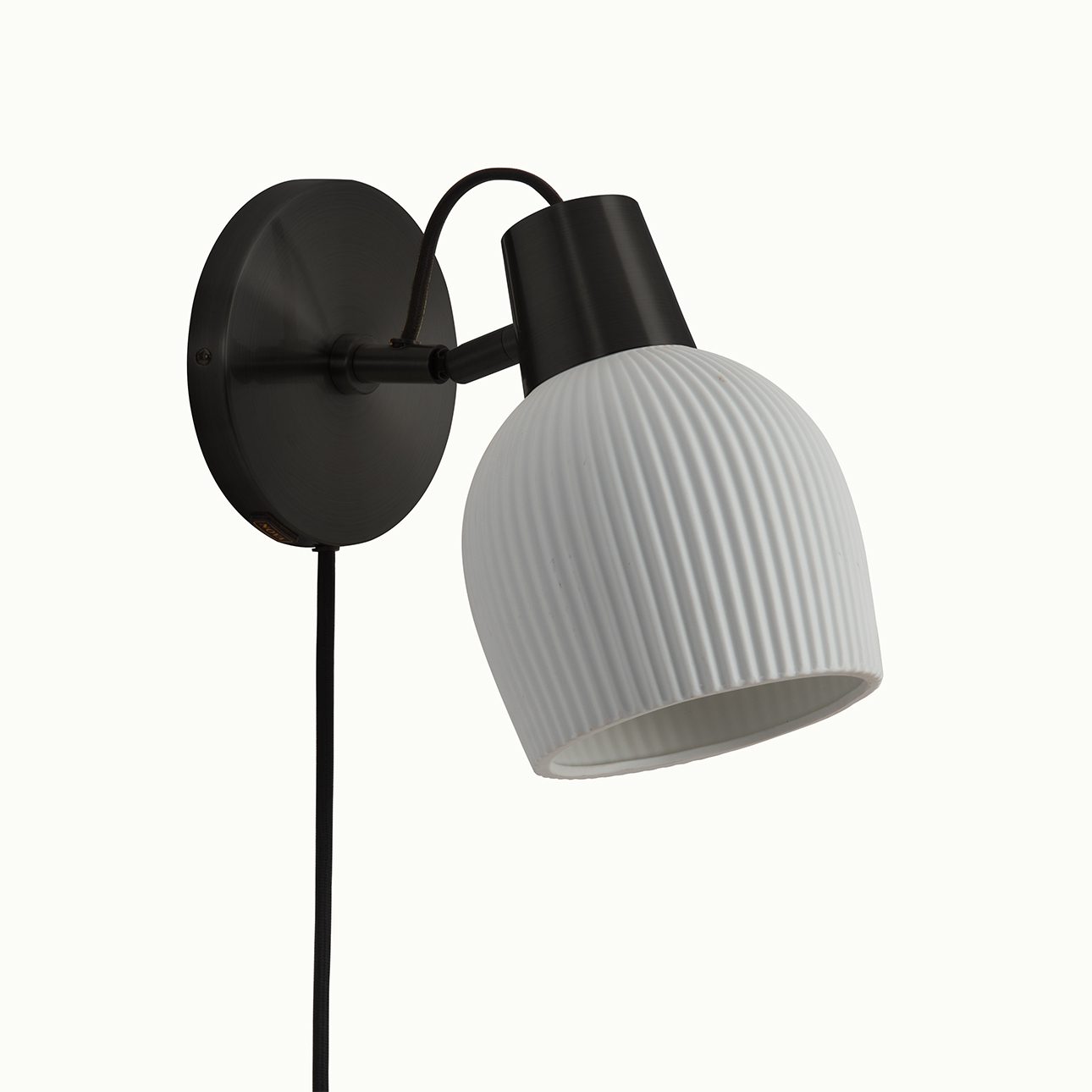 Petaluma Porcelain Wall Sconce in Black with Warm Glow