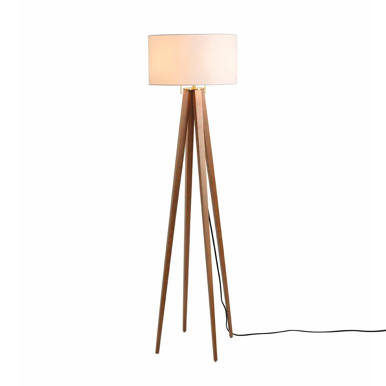 Quattro Floor Lamp in Ash and Brass Finish