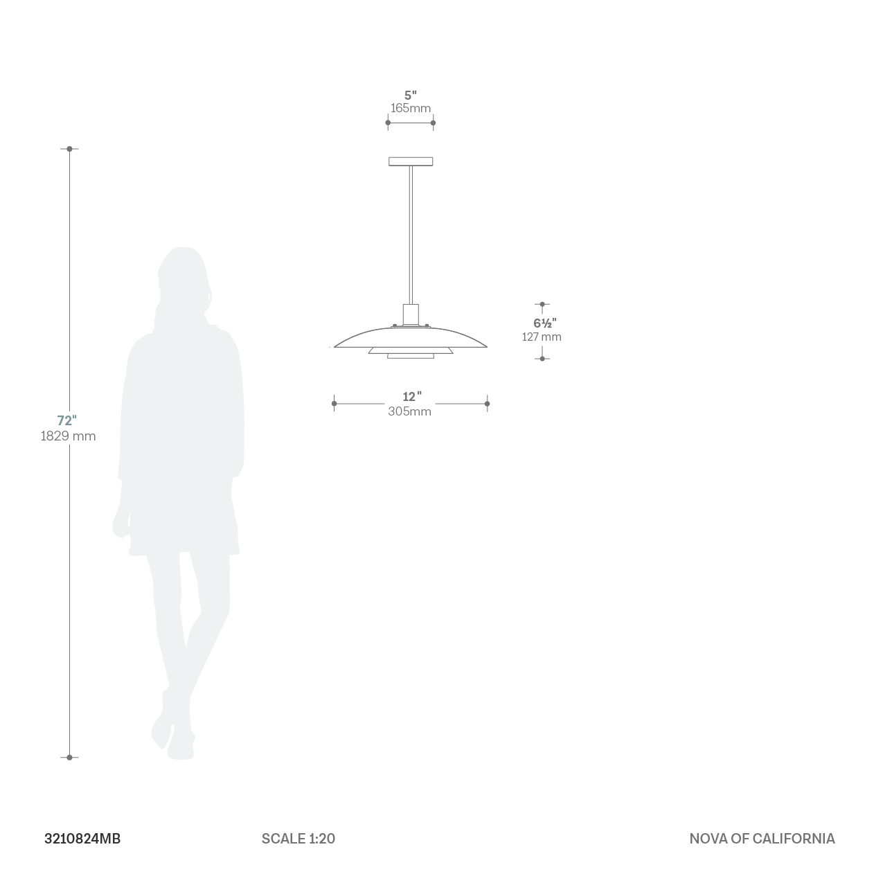 Rancho Mirage Large Pendant Light in Black Gold Brass