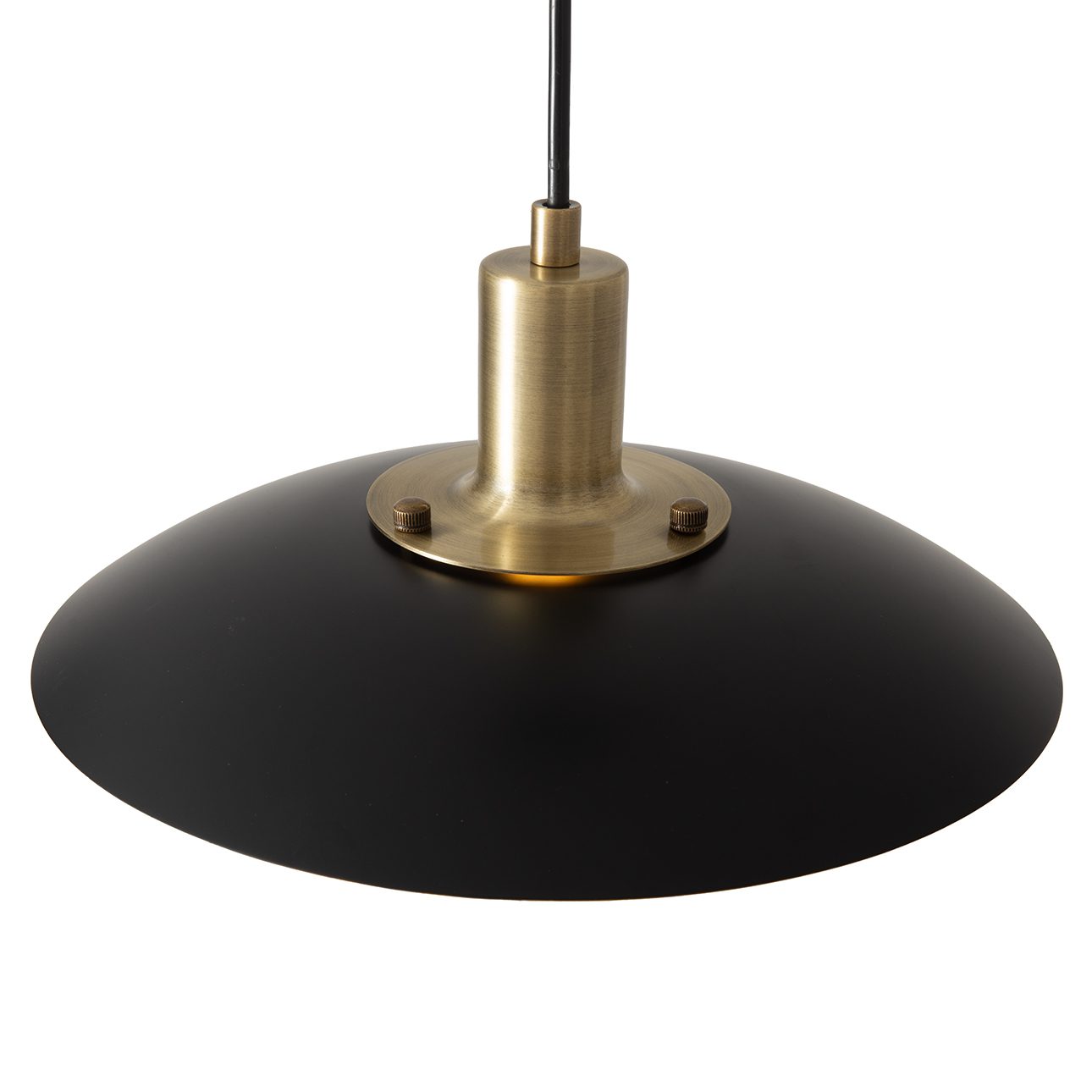 Rancho Mirage Small Pendant Light in Matte Black Gold Brass