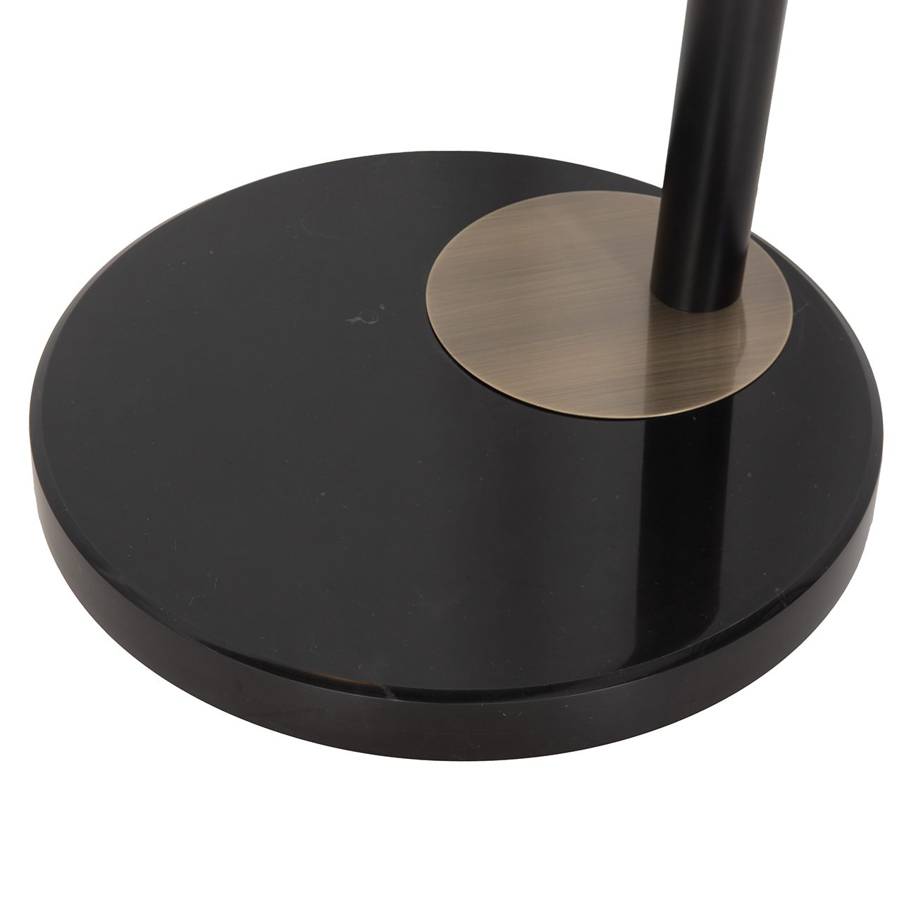 Redondo One Light LED Arc Floor Lamp in Black and Brass