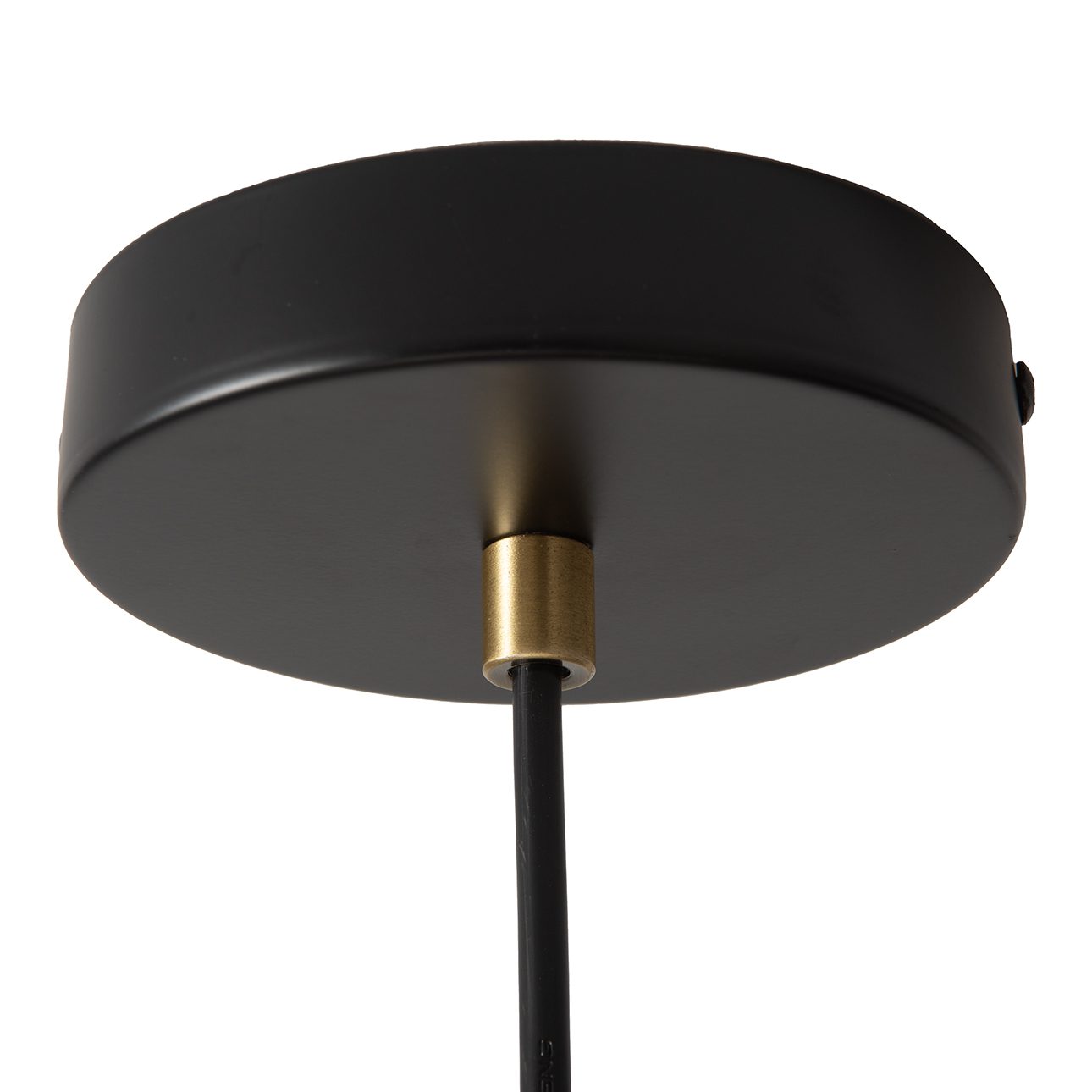 Rancho Mirage Small Pendant Light in Matte Black Gold Brass