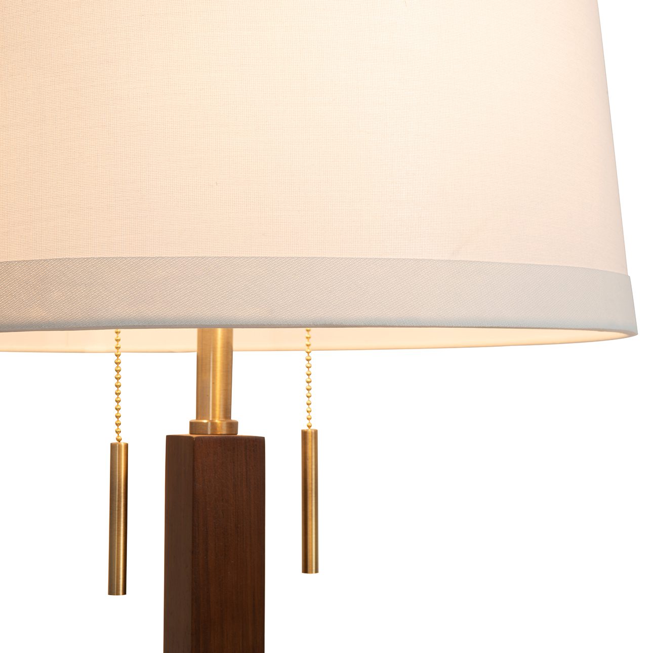 Swiss Cross Table Lamp in Walnut and Brass with Warm Glow