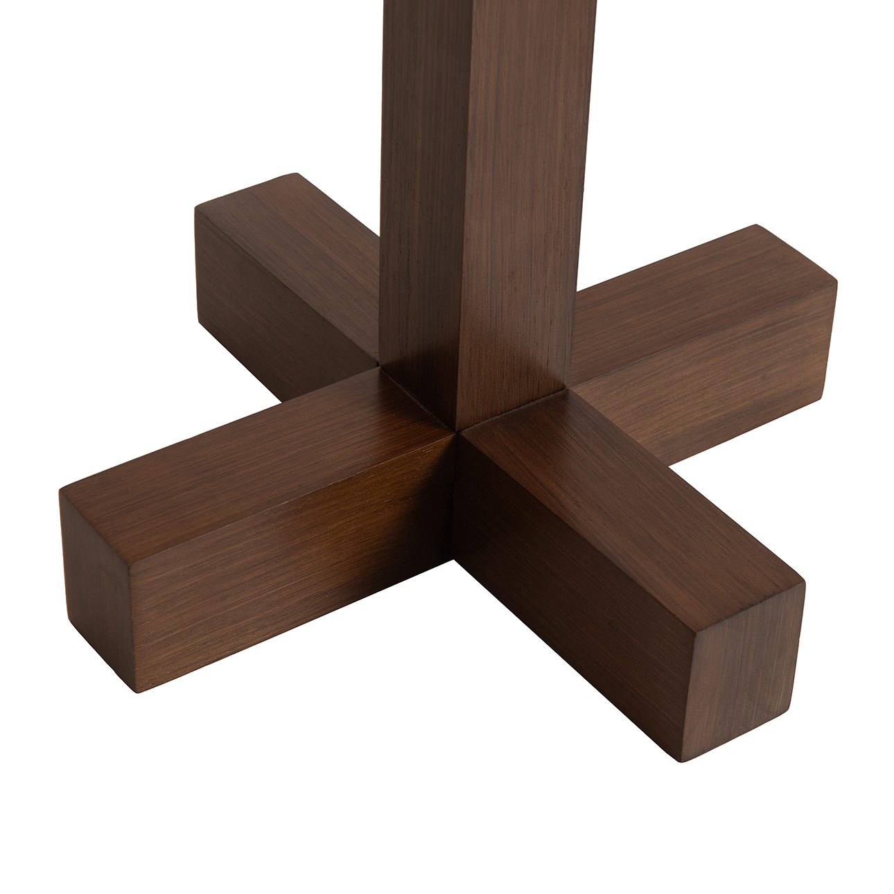 Swiss Cross Table Lamp in Walnut and Brass with Warm Glow