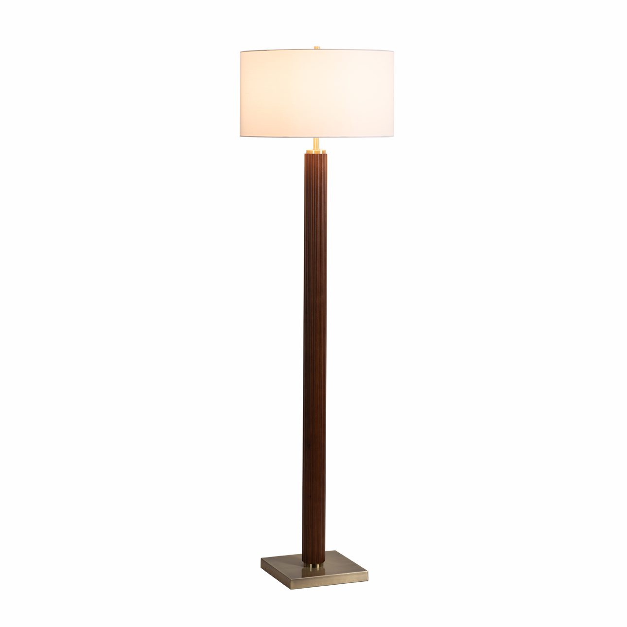 Tambo Walnut Floor Lamp with Brass Accent