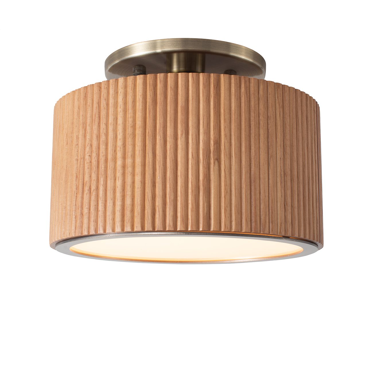 Tambo Semi-Flush Mount Ceiling Light - Natural Ash 7.25" Diameter