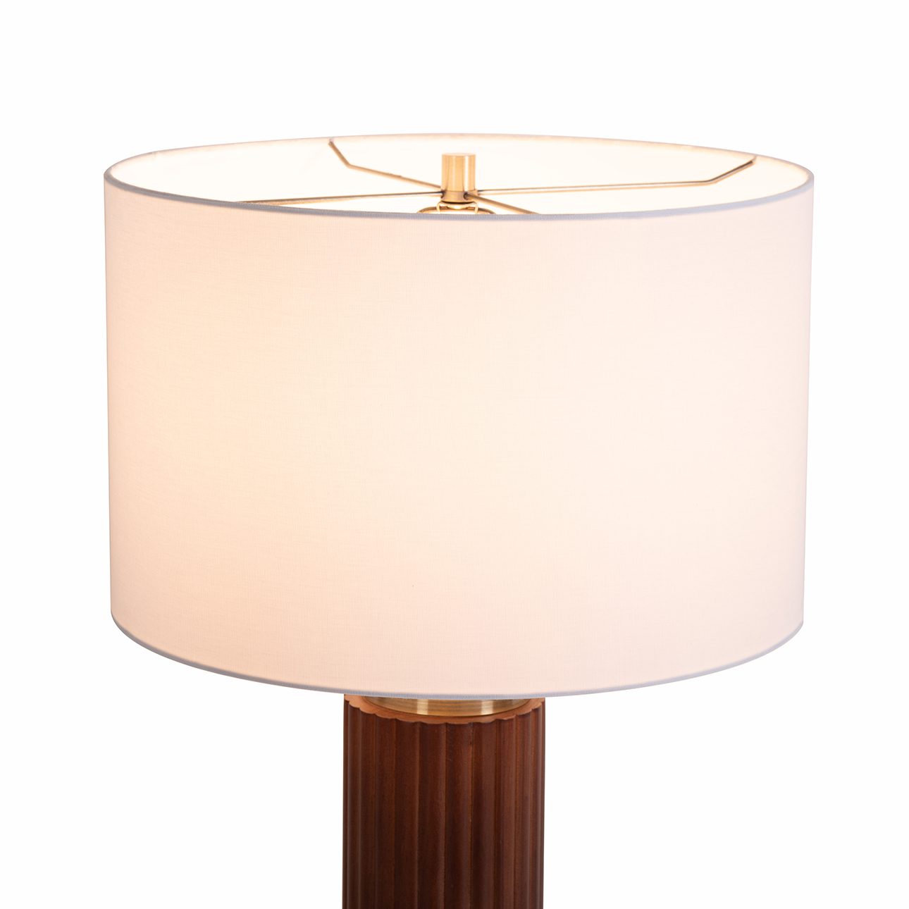 Tambo Wood and Brass Table Lamp with Warm Glow